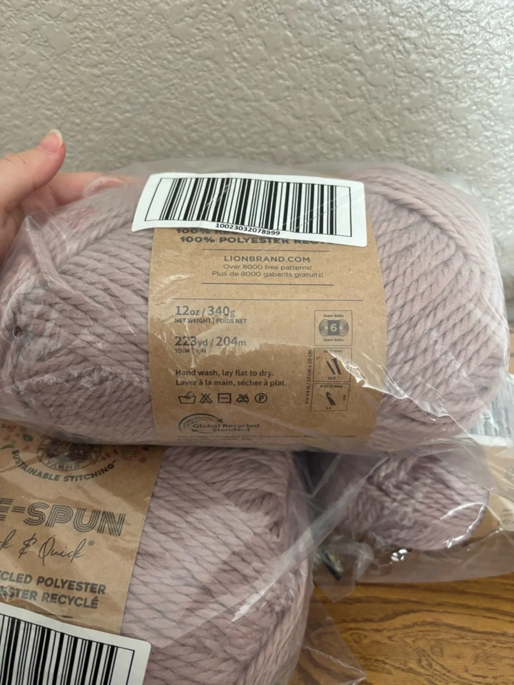 NEW 4 Skeins Lion Brand Re-Spun Thick & Quick Yarn - Wisteria
